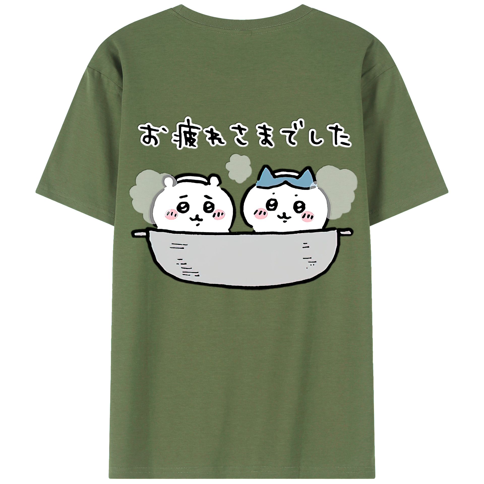 （画像用） ちいかわ ハチワレ Chii-kawa hachiware 綿100％ メンズ半袖Tシャツ（バックプリント） 通気性